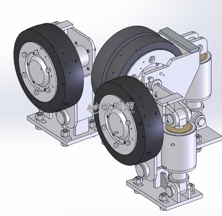 罐耳装配图 全套solidworks 施工衅 滚轮罐耳作为矿山提升容器(罐笼