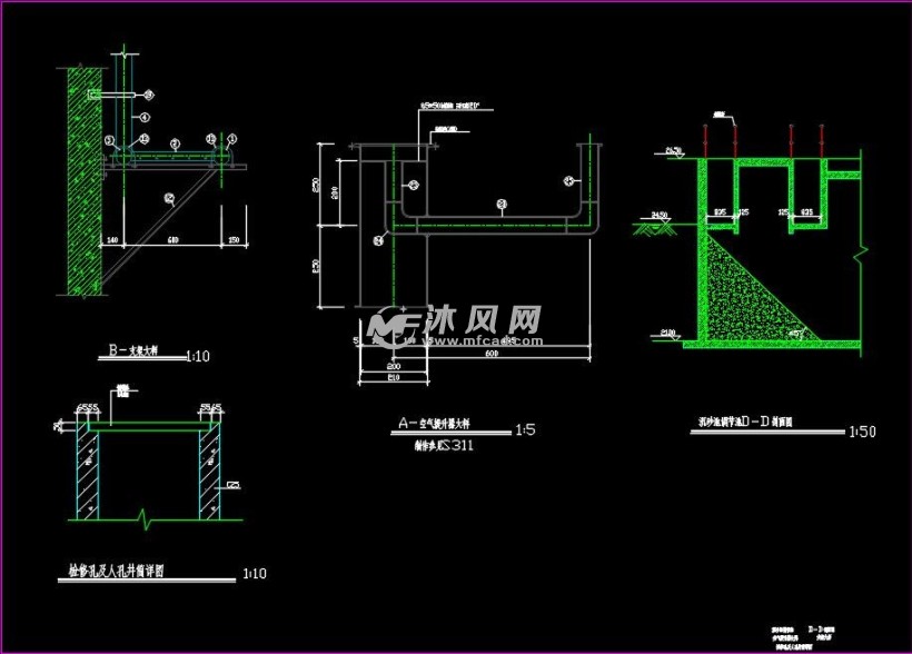 5000td污水厂曝气沉砂调节池施工图