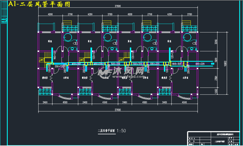 a1-二层风管平面图