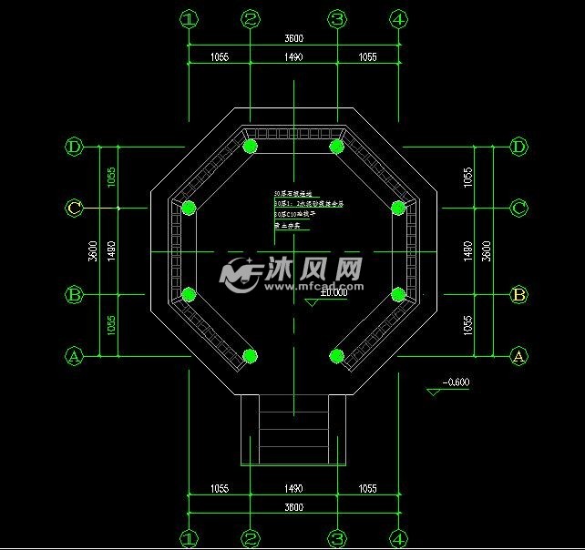 重簷八角亭施工圖- 園林建築及相關圖紙 - 沐風網