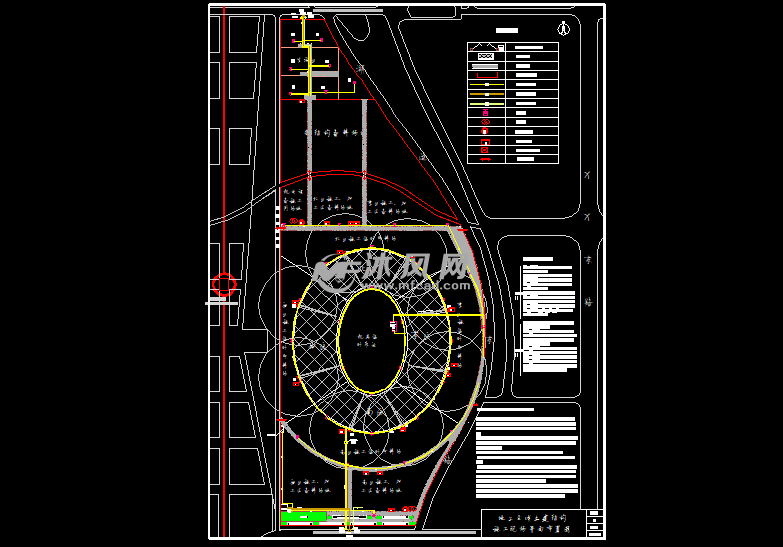 體育館施工現場平面佈置圖基礎主體生活區- 住宅建築圖紙 - 沐風網