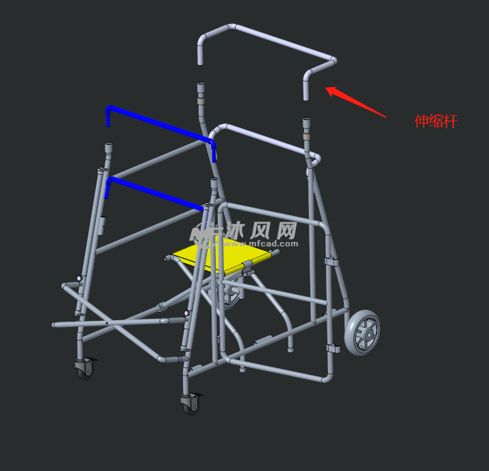 solidworks伸缩杆模型图片