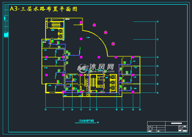 圖a3-四-十三層水管平面圖a3-四-十四層水路系統佈置系統圖a3-一層