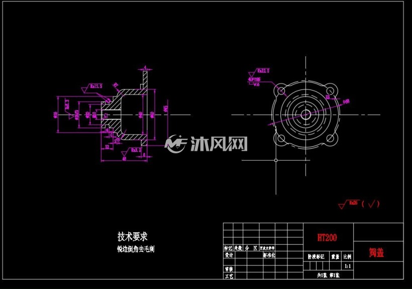 阀盖的零件图