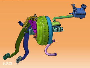 汽车刹车踏板及助力器结构