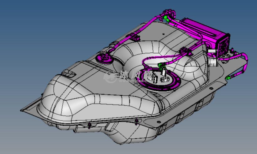 汽车油箱45度视图