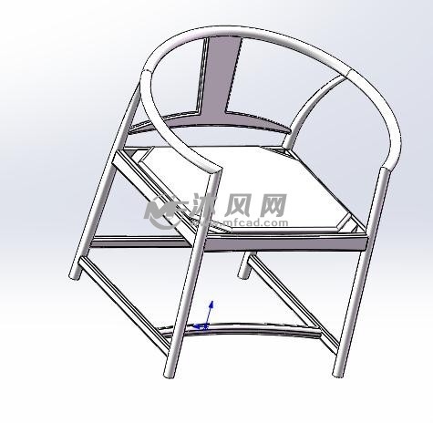 茶餐厅椅子建模轴测图