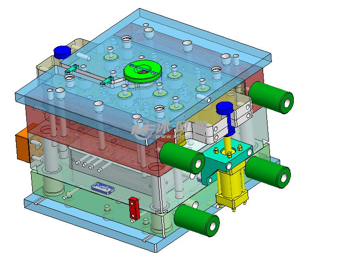 汽车轮毂盖倒装模具结构2d3d图纸
