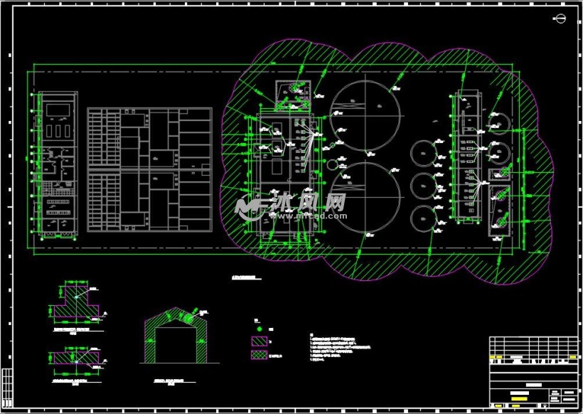 廠全套電氣施工圖,工藝流程為混凝沉澱池 氣浮 水解酸化池 ao池 過濾