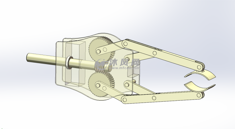 蝸輪蝸桿機械手機械夾爪模型