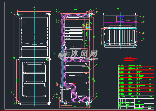 540宽度系列双门冰箱图纸及工艺文件