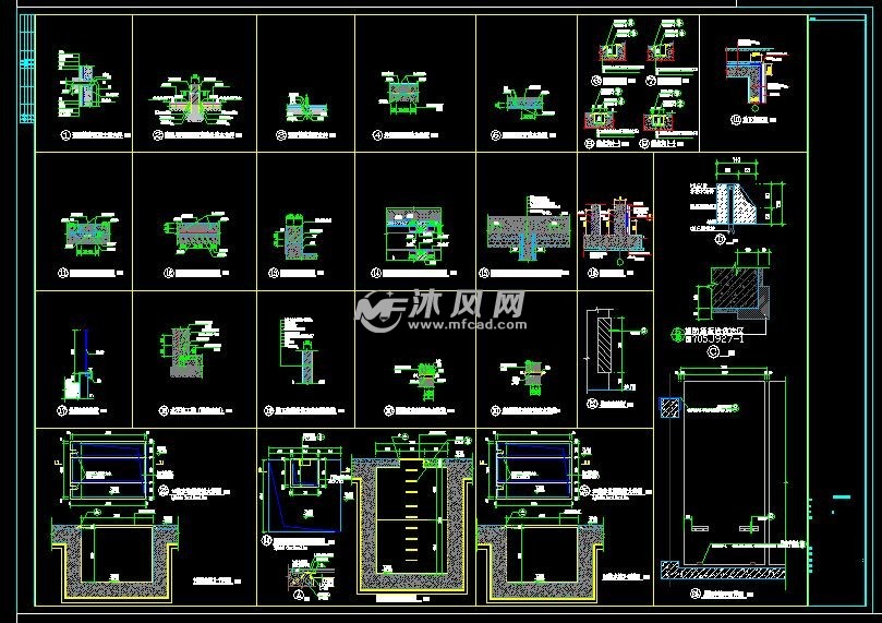 3层框架结构地下车库结构施工图- 详图,图库图纸 - 沐风网