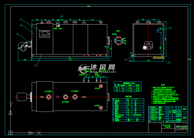 4mw常压燃气热水锅炉 换热压力容器图纸 沐风网