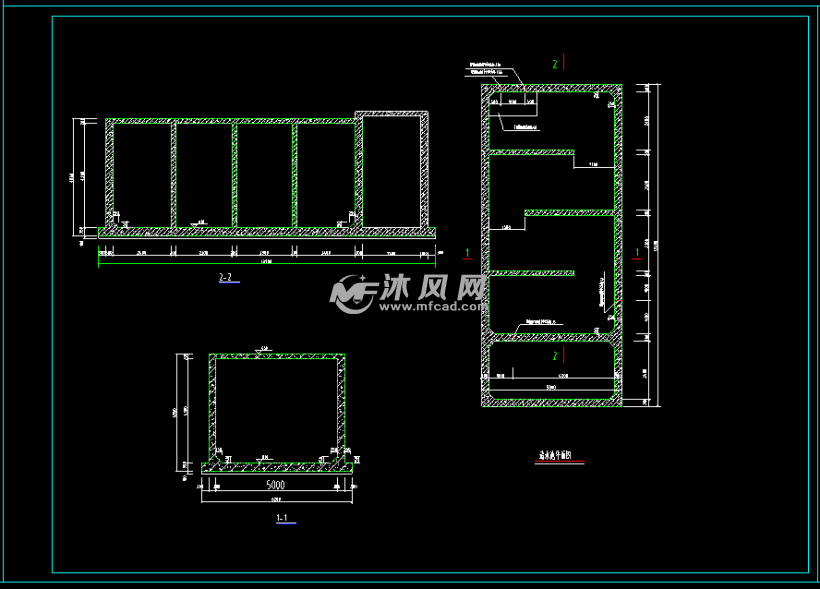 某地小型调节池建筑cad设计图纸节点详细