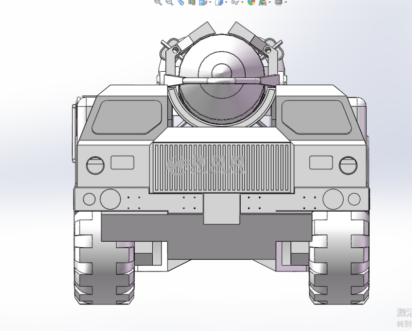 防空军事导弹车设计模型 前视图