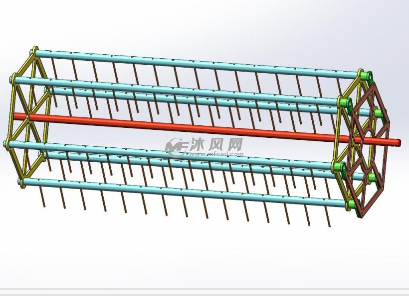 拨禾轮设计三维图