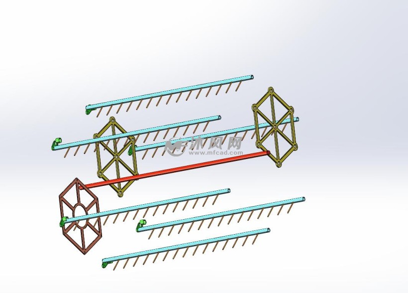 拨禾轮设计三维图