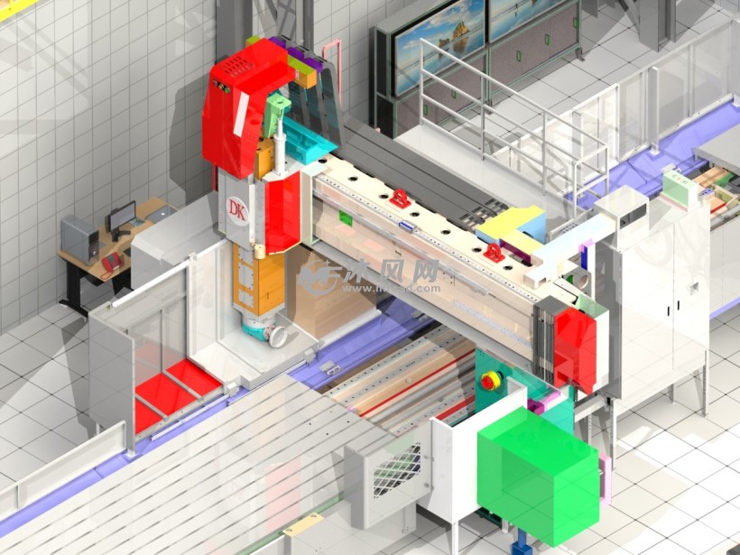 现代化车间图纸加工中心模型