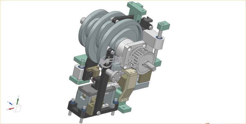 凸轮组合联动结构详细模型附运动仿真