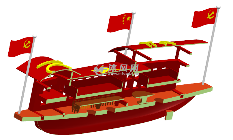 多功能红船摆件 - 艺术品/工艺品图纸 - 沐风网