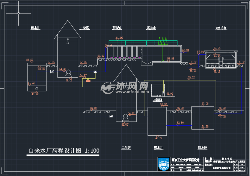 自来水厂cad布置图
