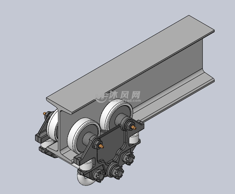 导轨滚轮结构3d图纸