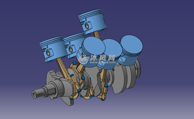 发动机的曲轴活塞连杆