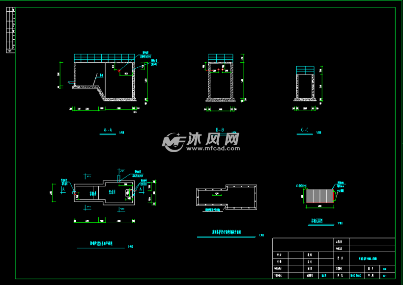 格栅集水井平面图,剖面图图纸参数图纸id 1041909图纸格式:dwg图纸