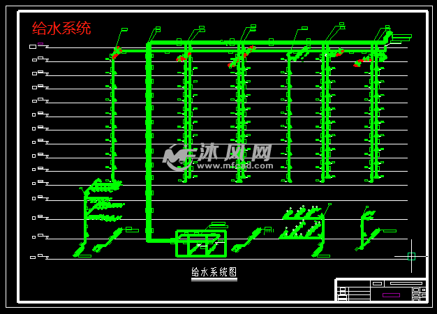 小区供水水管道图图片