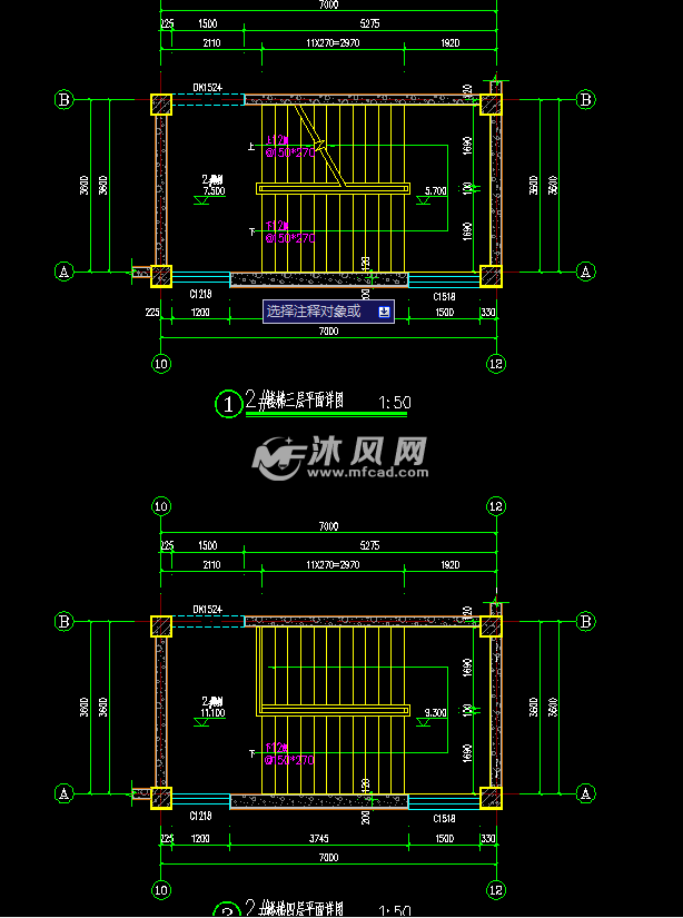 楼梯平面详图2楼梯平面详图图纸参数图纸id: 1042207图纸格式:dwg图纸
