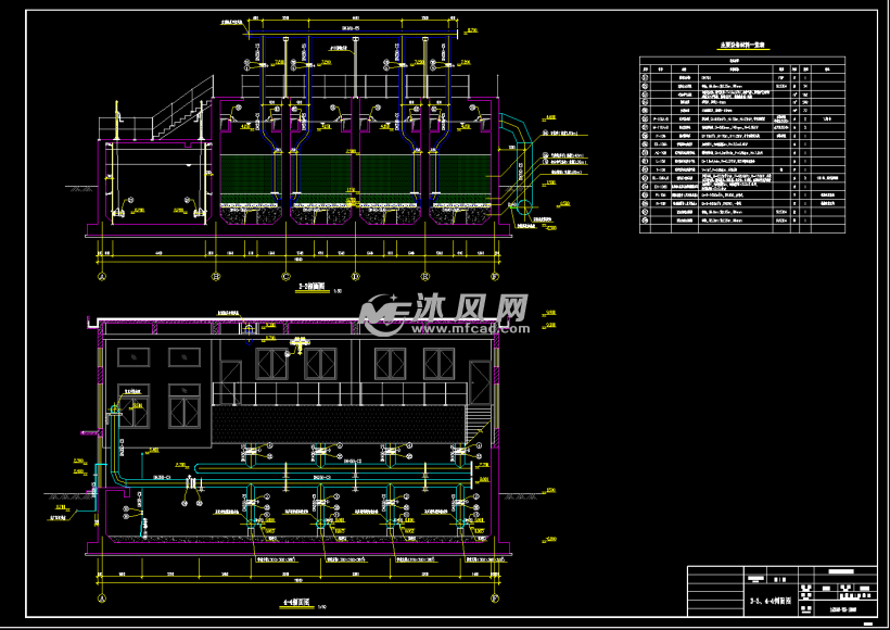 反硝化深床滤池2万方每天- 引调水工程图图纸 - 沐风网