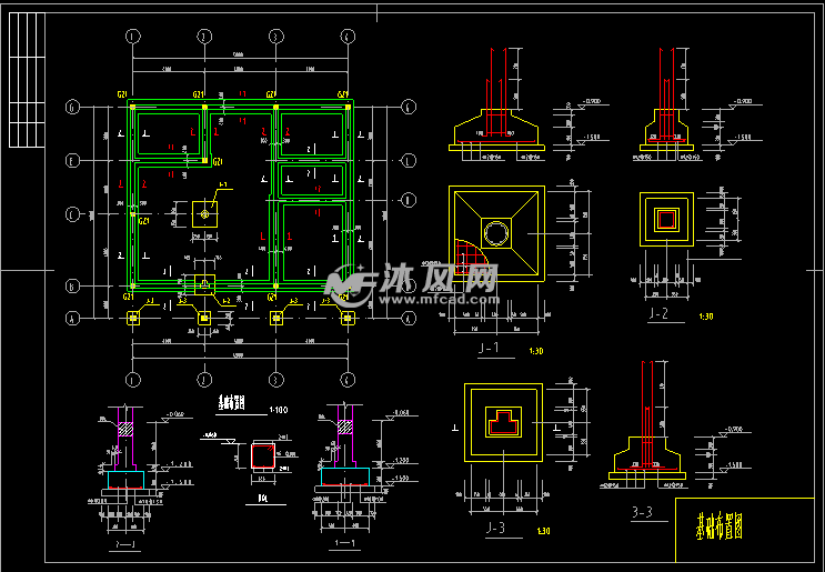 二层砖混结构小别墅建筑结构图纸