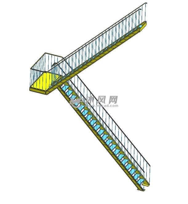 钢结构厂房楼梯轴测图
