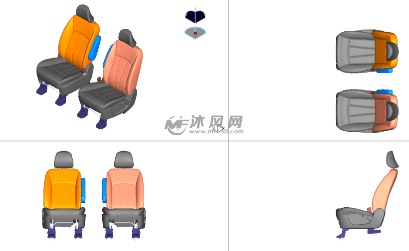 中间排座椅三视图