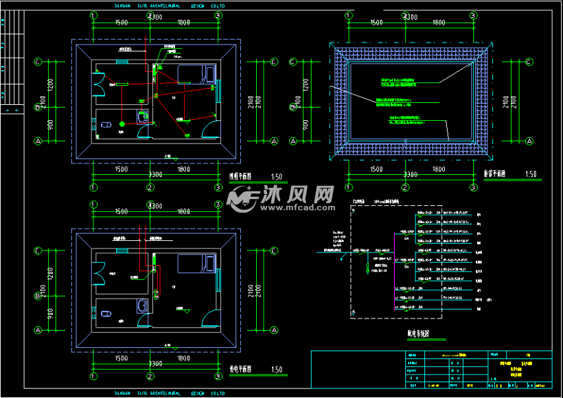 某二层敬老院建筑结构水电施工cad图