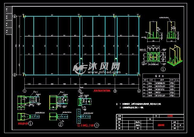 图纸包括:    屋面结构图,雨棚平面图,基础图,屋面平面及剖面图共4