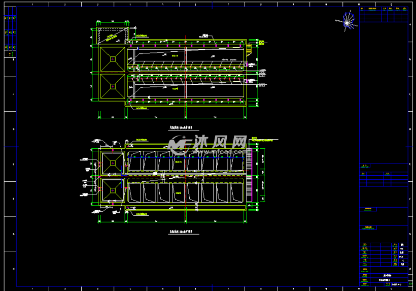 廢水處理站厭氧反應池結構施工圖dwg