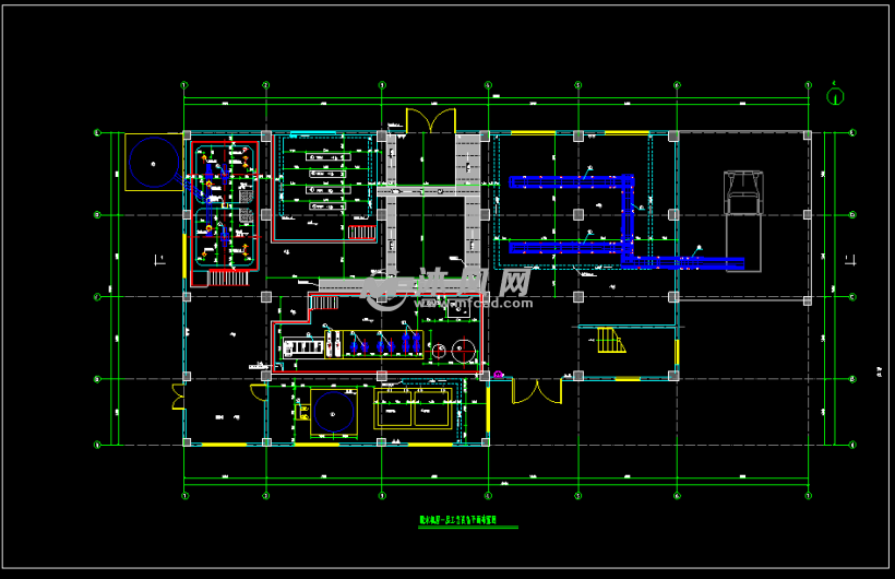脱水机房一层工艺设备平面布置图