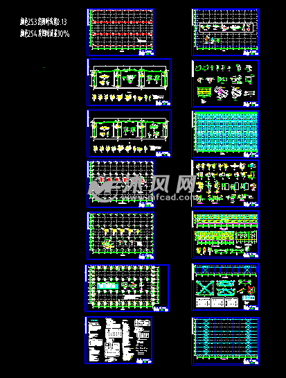 門式剛架輕型房屋鋼結構廠房設計- 辦公建築圖紙 - 沐風網