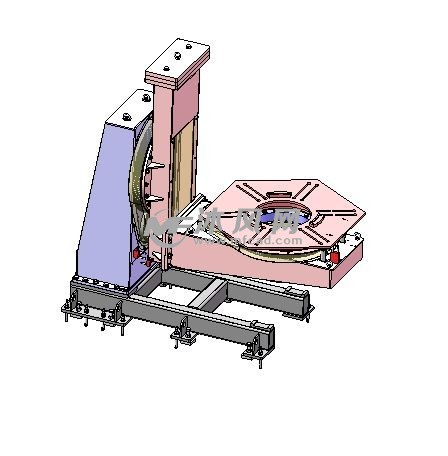模型为一款单臂变位机,此机构采用私服电机加中空旋转平台的结构形式