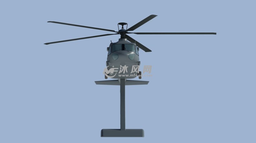 国产直20工艺摆件三维模型cad正视图