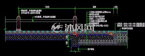 钓鱼平台(含结构)施工图- 园林图纸 - 沐风网