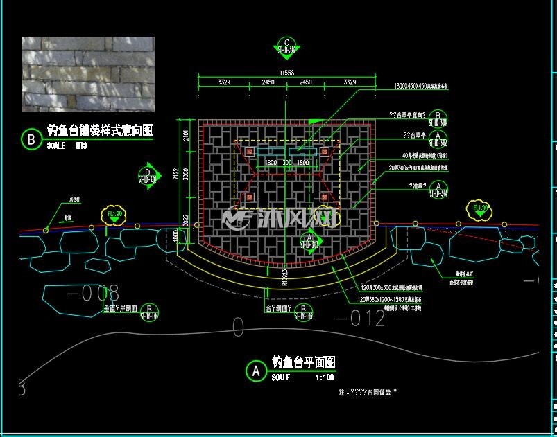 钓鱼台景亭cad图纸