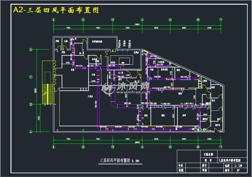 平面图a2-一层送回风系统图a2-制冷站平面图a2-制冷站系统图图纸参数
