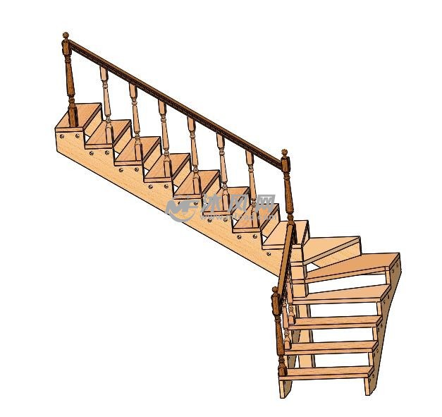 模块化楼梯轴测图