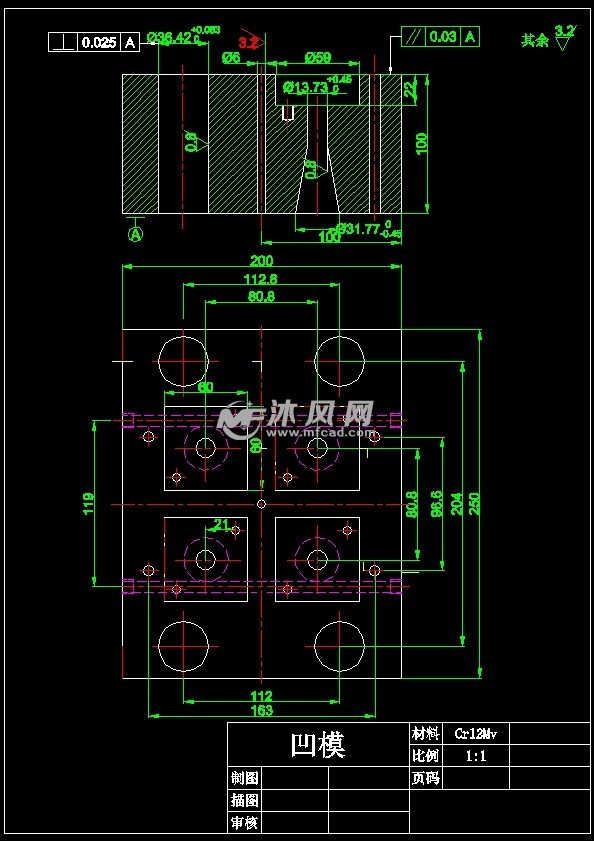 灭火器喷嘴注塑模具设计- 注塑模图纸 - 沐风网