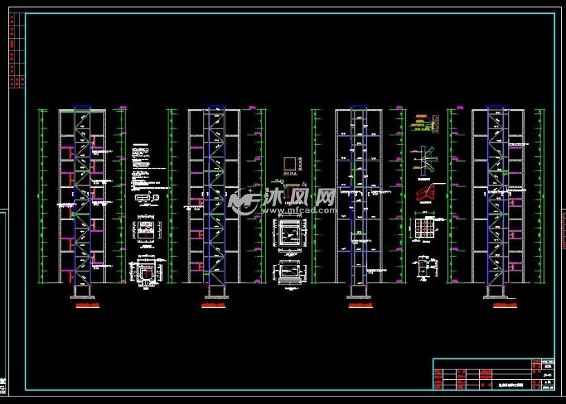 电梯井结构立面图