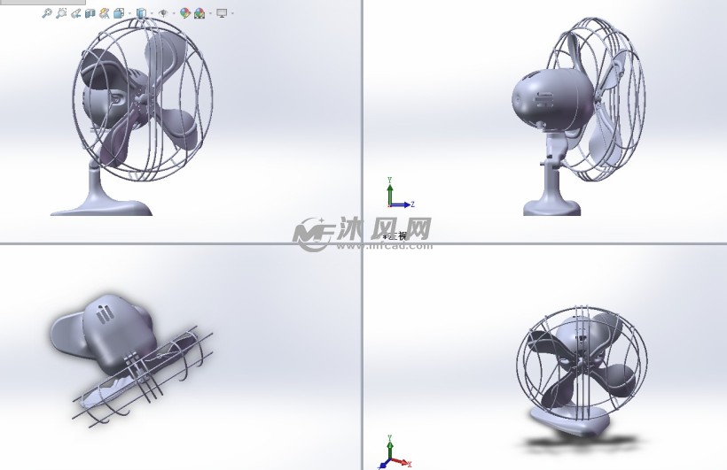 经典电风扇三视图