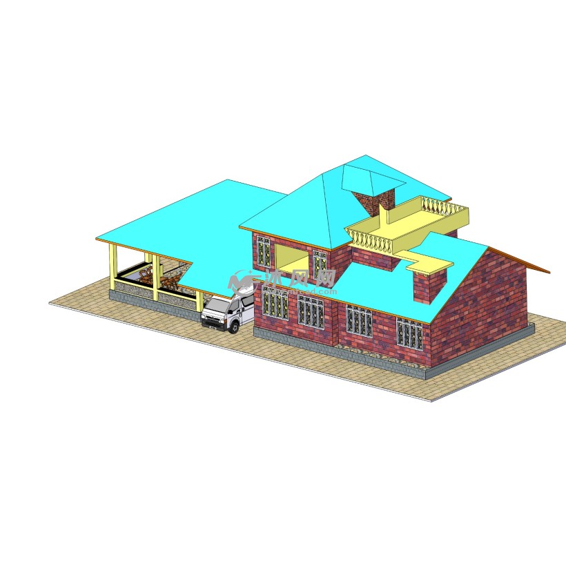 农村小别墅模型3d图纸