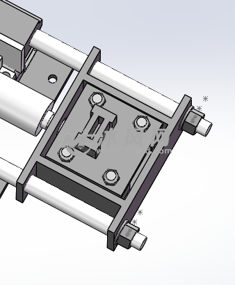 横推液压缸是专用机构,液压缸为双行程,由于行程过大,底部配有导向